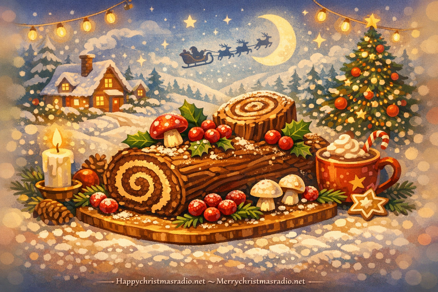 The History of the Yule Log (Bûche de Noël) Cake