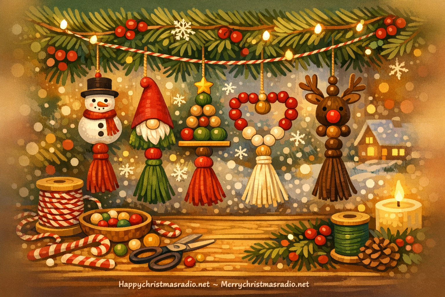 DIY Bead & Tassel Ornaments for a Festive Touch